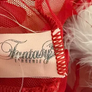 Sexy Mesh Marabou Lingerie Babydoll thumbnail 6