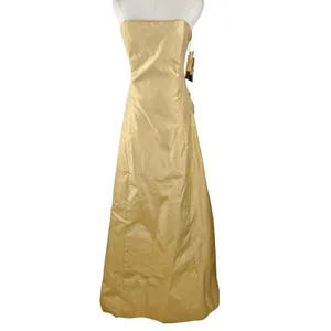 VTG Jessica McClintock Gunne Sax Gold Metallic Strapless Dress Gown Sz 9/10 thumbnail 2