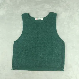 Free People FP Beach Green Top Sweater Vest Linen Blend Size S Small Boho thumbnail 2