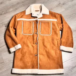 Universal Thread Sherpa Lined Suede Jacket Brown Womens‎ Medium M thumbnail 1
