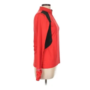New Balance Women's Long Sleeve Running Pullover Top Size Medium Red Thumb Holes thumbnail 3