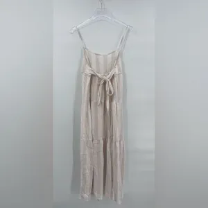 Anthropologie Cloth & Stone‎ Striped Linen Blend Tiered Maxi dress size s thumbnail 3