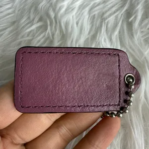 2" COACH Purple Fob Bag Charm Hang tag Hangtag thumbnail 2