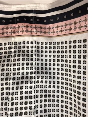 Ann Taylor Sleeveless Printed Tank in White, Navy, and Pink thumbnail 5