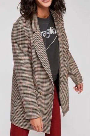 Free people Women's Houndstooth Blazer jacket, size Xs thumbnail 1