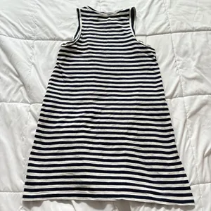 Womens Size Small White Striped Tank Midi Dress‎ Pockets Summer Beach Classic thumbnail 8
