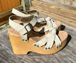 Kork-Ease Women's Dawson Wedge Platform Sandals Off White Size 9‎ thumbnail 1