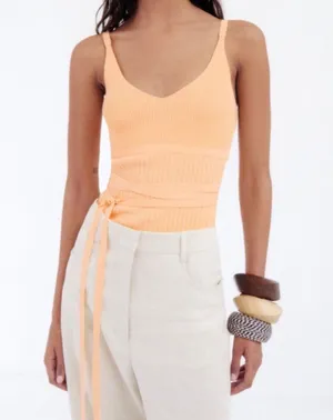 ZARA Strappy Knit Orange Top thumbnail 1