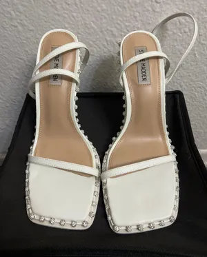 Steve Madden White Zelle Heel thumbnail 5