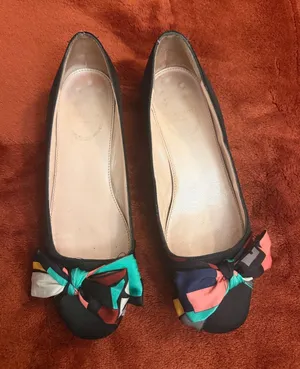 Emilio Pucci Black Ballet Flats with Multicolor Bow thumbnail 1
