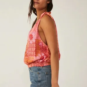 NWOT Free People Tied To You Tank in Lemonade Combo Sz S thumbnail 3