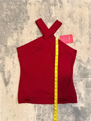 NWT Verdusa Burgundy Cross Front Top thumbnail 3