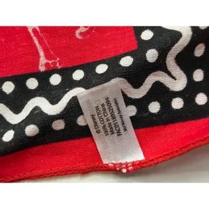 Disney‎ Mickey Mouse Pirates of the Caribbean Red Cotton Bandana Scarf 21x21 thumbnail 5