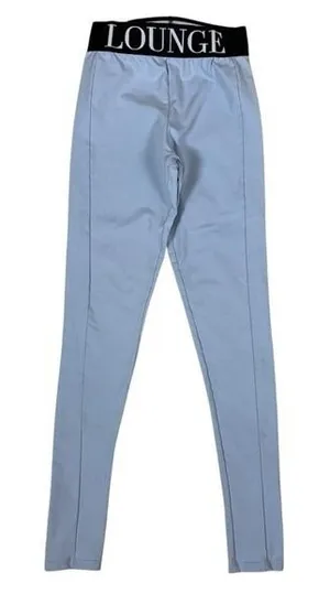 Lounge Leggings Small‎ Blue High Waisted Elastic Waist Active Casual thumbnail 1