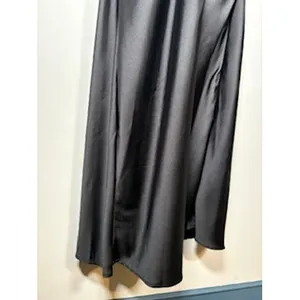 NICOLE MILLER Midi Black Satin Ruched Slip Dress Size‎ Medium Evening Chic LBD thumbnail 4