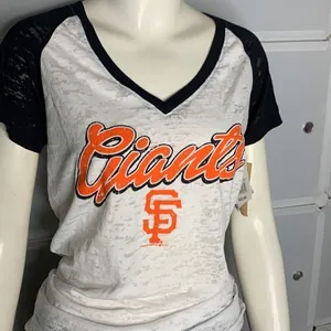 Genuine Merchandise Campus Lifestyle San Francisco Giants Burnout V Neck Top Siz thumbnail 9