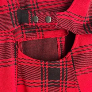 SO Vibrant Red and Black Checkered Mini Dress thumbnail 5
