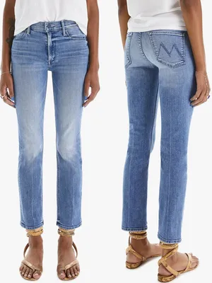 MOTHER Mid Rise Dazzler Ankle Jeans Straight Leg Blue We The Animals Womens 29 thumbnail 3