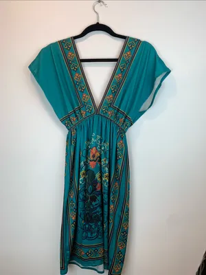 Flying Tomato cover up sz M beach vacation resort wear bohemian boho v neck *** thumbnail 7