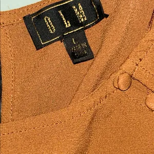 Women's Brown Blouse with Button Accents Large thumbnail 3