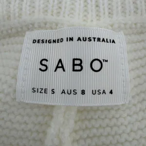 Sabo Skirt Cream Knit Shorts High Waist Drawstring Lounge Ivory Small US 4 EUC thumbnail 4
