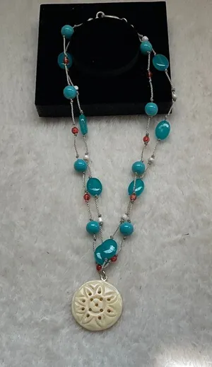 Faux Turquoise Necklace Blue thumbnail 1