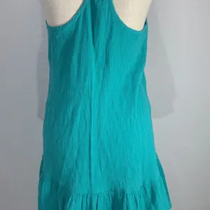 Teal Ruffled Embroidered Mini Sundress Size Large Jr thumbnail 11