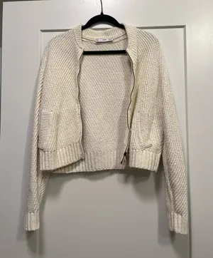 Mango Cream Zip Up Sweater  thumbnail 2
