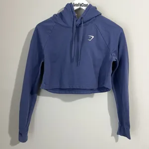 Gymshark Hoodie Women's Small Training Cropped Blue Purple‎ Pullover Gym Workout thumbnail 2