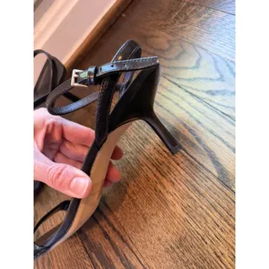 Nordstrom Black Square Toe Leather Kitren Heel Sandal Sz 10 NEW thumbnail 6