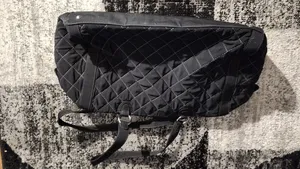 Vera Bradley black diagonal stitch zippered weekend/overnight bag with side, front, and inside pockets. 18.5" x 11.5" x 6.75" thumbnail 2