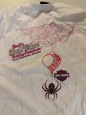 Harley-Davidson white cotton t-shirt vibrant rainbow foil graphic medium spider thumbnail 7