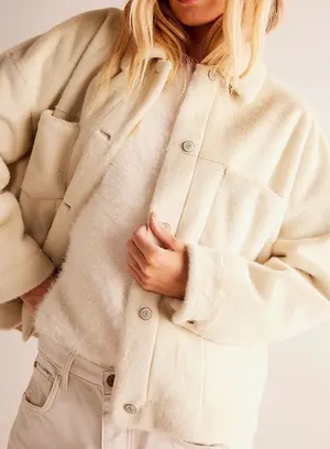 Free People S We the Free Cozy Swing Opal Jacket in Faux Fur thumbnail 1
