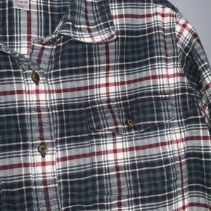 Carhartt Gray Red & White Mid Weight Flannel Button Front Long Sleeve Shirt XL thumbnail 2