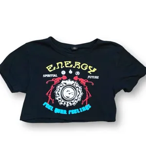 Urban Outfitters ENERGY Graphic Crop‎ Top Black Spiritual Skeleton Tee Boho thumbnail 3