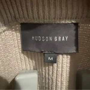 Hudson Gray Women's Zip-Up Cardigan Crop Sweater Light Gray size M pockets thumbnail 2