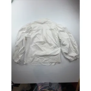 Alice‎ and Olivia Smocked Cuff Sleeve V Neck White Blouse XS thumbnail 6