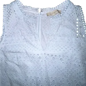 Loft powder blue Sleeveless Eyelet Dress thumbnail 4