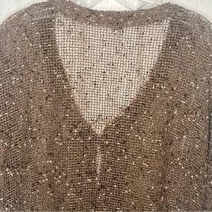 Ultimate Crochet Knit Sweater Top Size S Brown Artsy Natural Earthy thumbnail 10