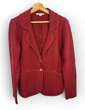 Pendleton Womens S Burgundy Lambs Wool Cardigan Blazer Jacket Classic Tailored thumbnail 1
