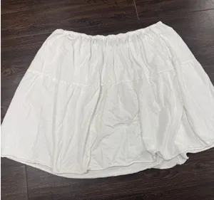 Coquette White Tiered Ruffle Mini‎ Skirt - 100% Combed Cotton, Size S thumbnail 1