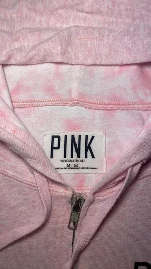 Victoria's Secret PINK Lightweight Light Pink Perfect Zip Hoodie Size Medium EUC thumbnail 6