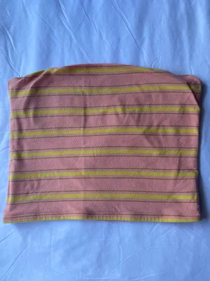 Wild Fable Pink Striped Tube Top thumbnail 1