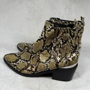 Horoscopez Snakeskin Print Western Ankle Boots Metal Toe‎ Tip AHZ19113 Womens 8M thumbnail 7