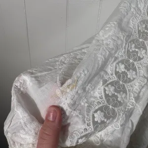 Lulus White Eyelet Lace Long Sleeve Ruffle Skirt Plunge Neckline Dress Bridal S thumbnail 6