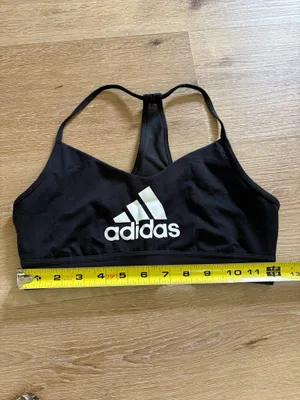 Adidas Black Sports Bra with White Logo thumbnail 5