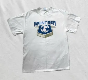 white blue tan gold soccer tee Size M thumbnail 1
