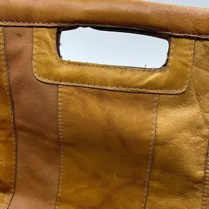 Vintage boho Leather Made in Hong Kong top handle bag. thumbnail 6