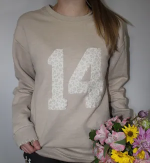 patchwork crewneck Tan thumbnail 3