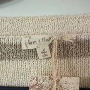 Hem & Thread Cream and Taupe Striped Button Cardigan thumbnail 3